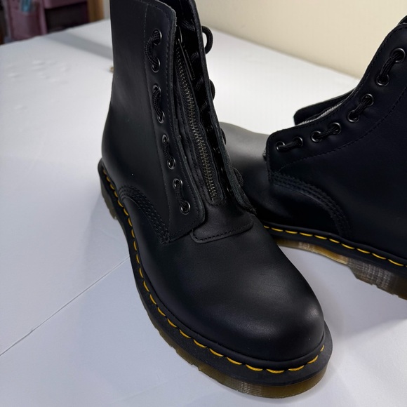 Dr. Martens docs 1460 front zipper boot pascal nappa smooth leather black zip - Picture 5 of 11
